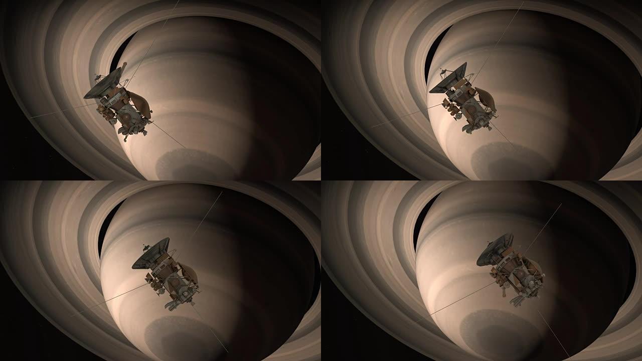 卡西尼号卫星正在接近土星。卡西尼惠更斯号 (Cassini Huygens) 是一艘被送往土星行星的