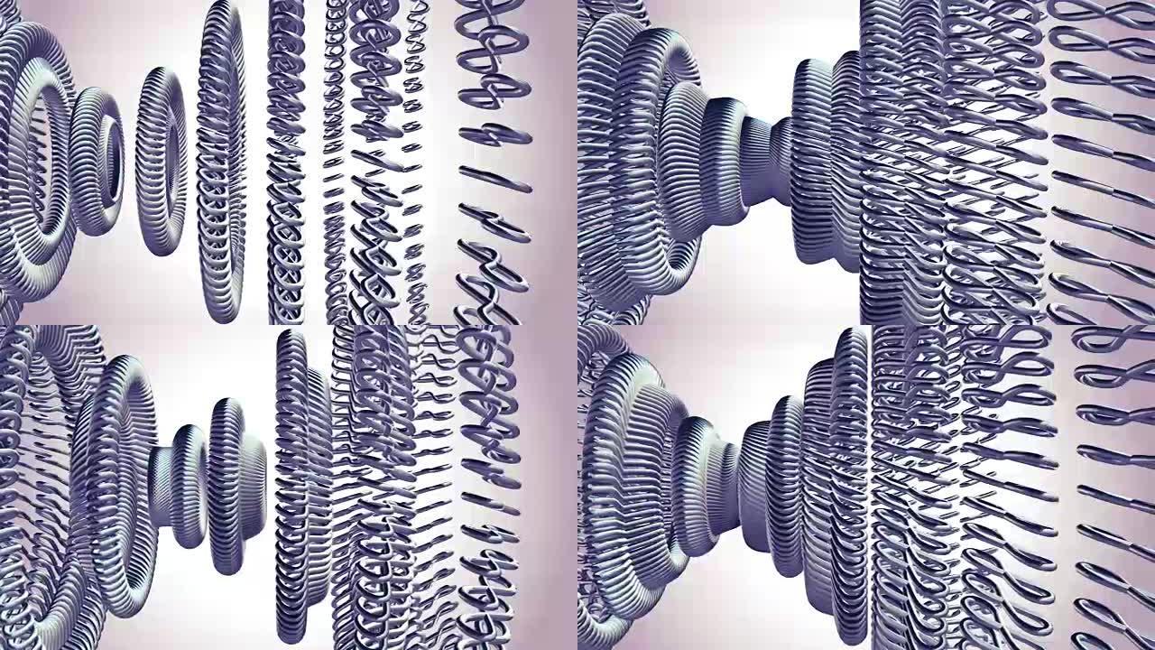 移动旋转金银金属齿轮链条元素无缝循环动画3d运动图形背景新质量工业技术建筑未来酷快乐视频片段
