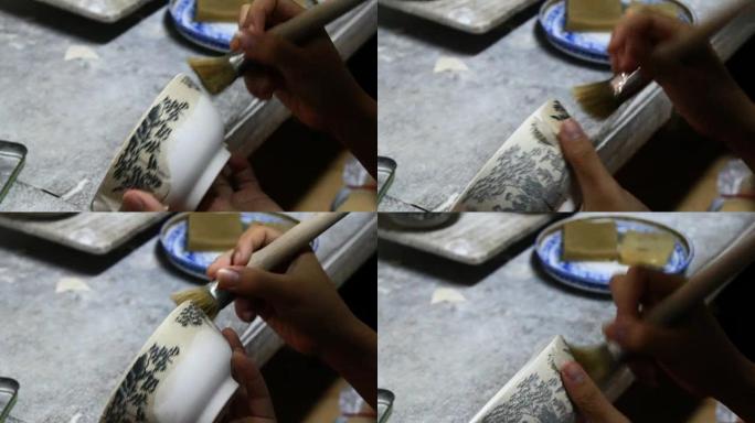 工匠制造艺术陶器