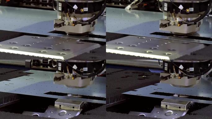 工业数控机床上金属板的切割孔穿孔冲压。