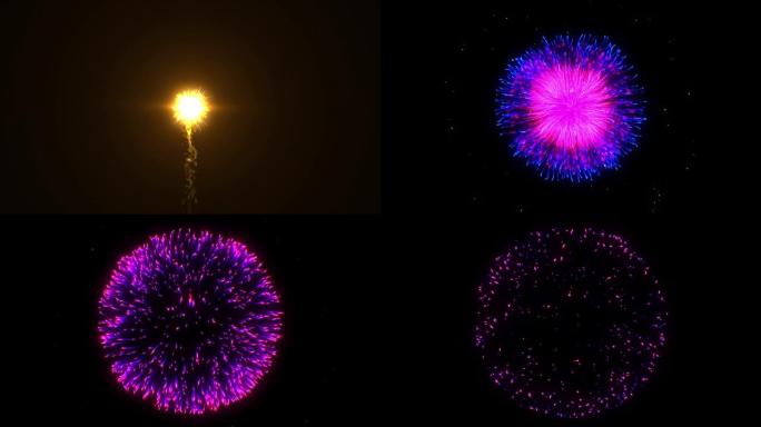 令人惊叹的烟花对黑色背景