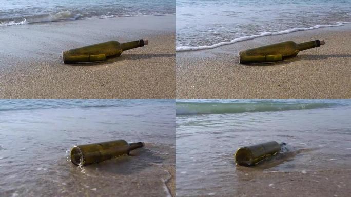海边有信息的瓶子