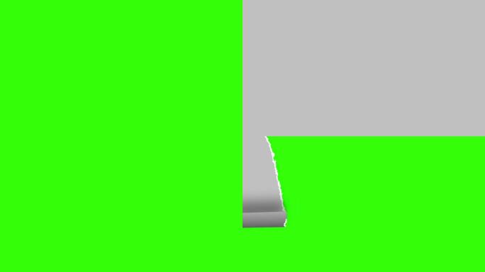 对色度键绿色具有多重撕裂效果的灰色撕裂纸