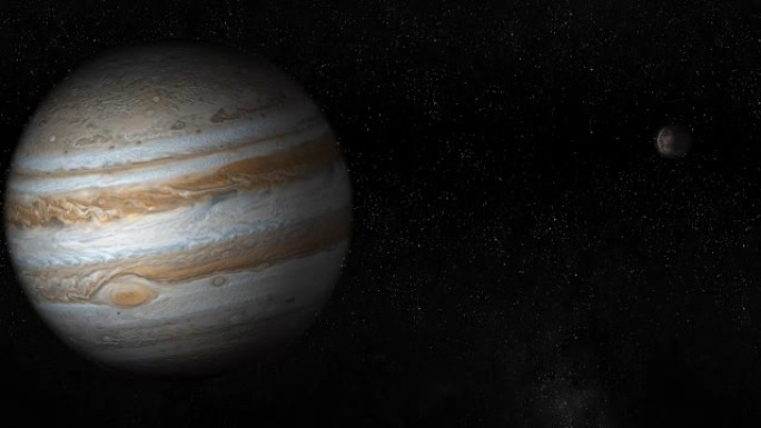 木星行星和卫星木卫四在外太空中旋转