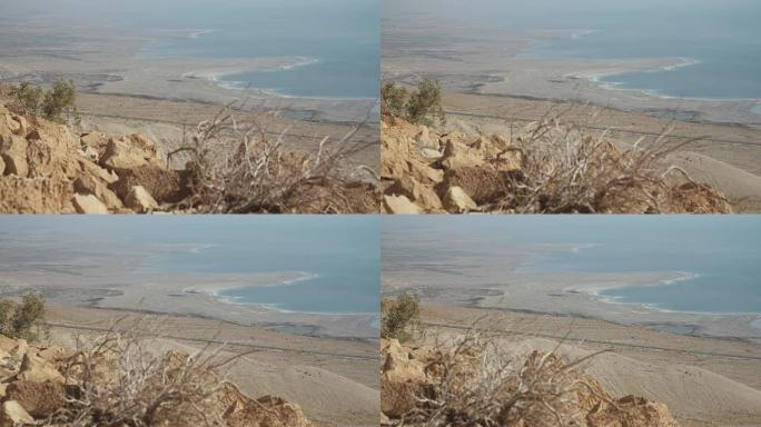 以色列死海附近的沙漠悬崖