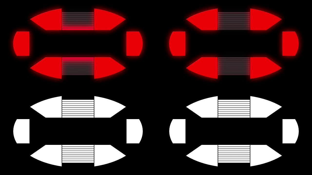 科幻空白红色警戒循环动画画面