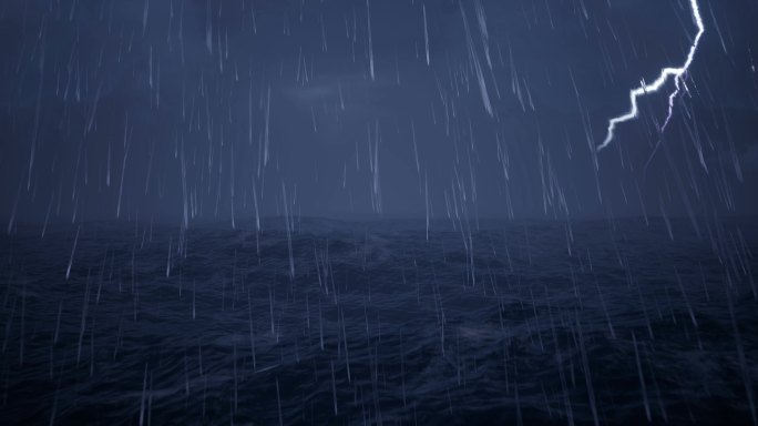 4K暴雨中的海