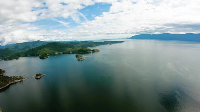 哈代福克斯牡蛎夜曲凯利纳尔逊群岛比林斯湾BC加拿大海岸鸟瞰图