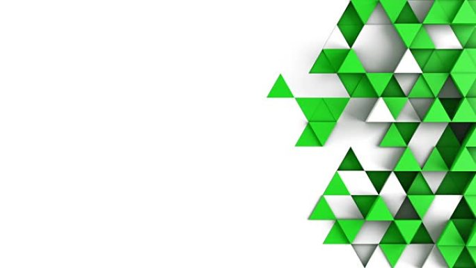绿色三角形挤压和自由空间3D渲染可循环