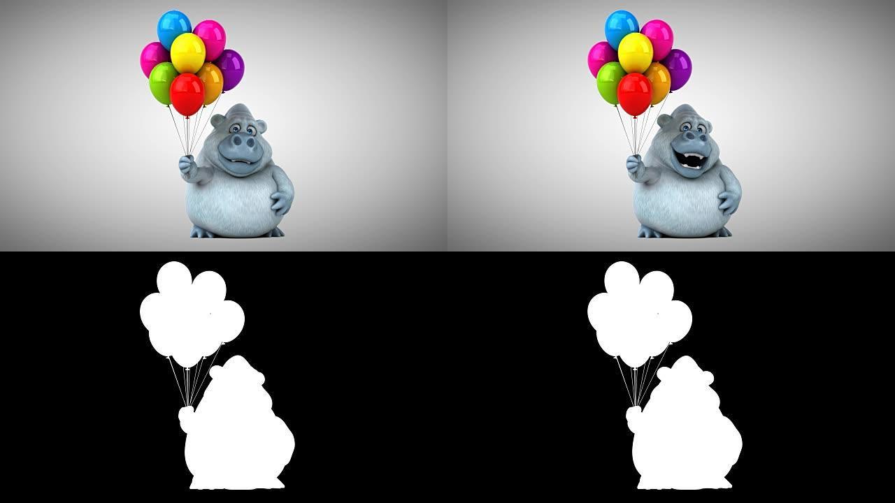 有趣的白色大猩猩-3D动画