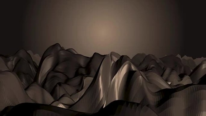 低聚洞穴隧道在动画3D渲染视频结束时在发光处变焦。动画沿着凸起的冰道穿过无尽的冰洞，原生呈现。逼真的