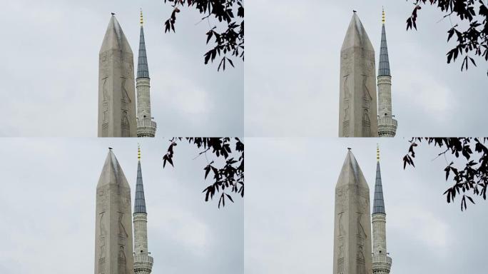 狄奥多西亚斯方尖碑和尖塔在苏丹艾哈迈德地区在伊斯坦布尔，土耳其