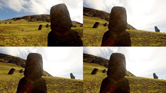 Rano Raraku Moai山坡复活节岛