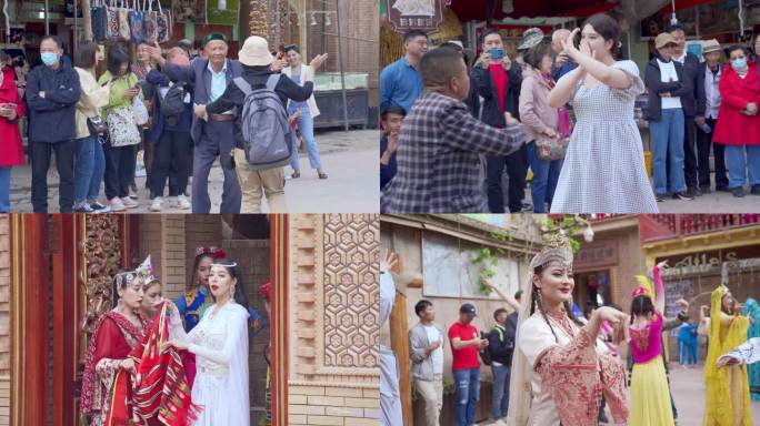 新疆喀什维吾尔族舞蹈唱歌民俗文化表演