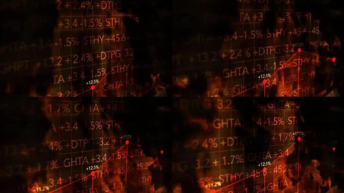 不祥火热的华尔街股票市场数字与一般图形增长- ALT