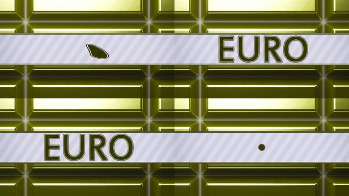 “欧元” 图标。循环素材具有4k分辨率。