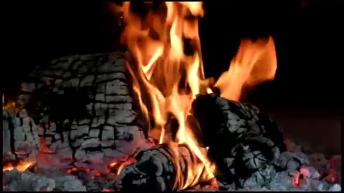 木材在耐火砖烤箱中燃烧。背景中燃烧的辫子。