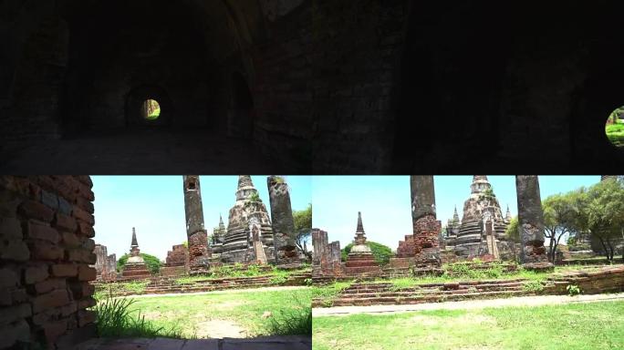 泰国大城府的古庙墙