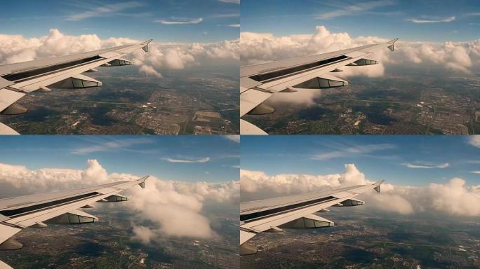 飞机在天地之间的云层中飞
