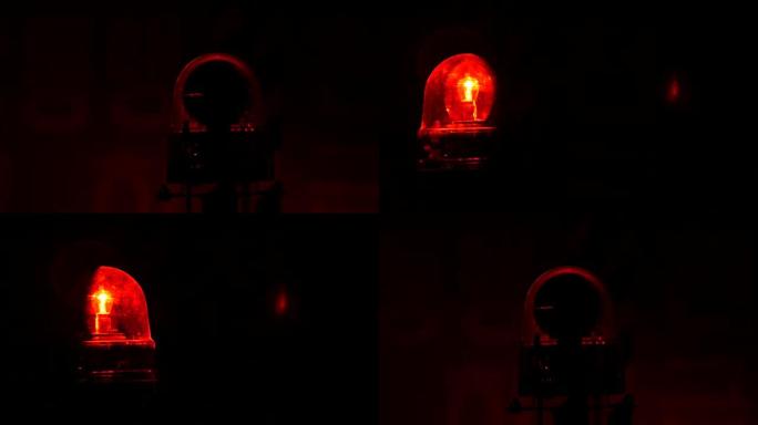 红色应急灯的照明聚焦