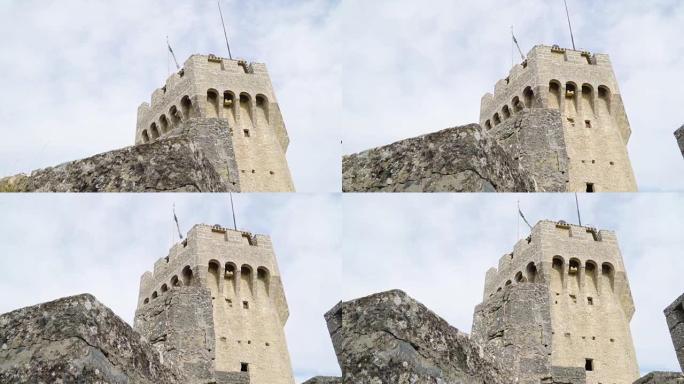 仔细观察意大利圣马力诺圣马力诺的Cesta塔