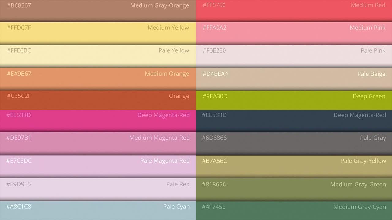 调色板指南。网页颜色。示例颜色目录。网页设计HTML中的颜色选择彩色明亮背景。RGB。CMYK。印刷