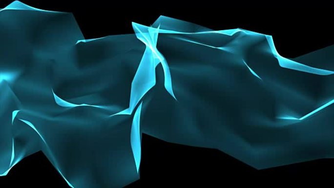 数字多边形软丝带温柔挥舞抽象背景-新动态技术艺术运动彩色视频素材