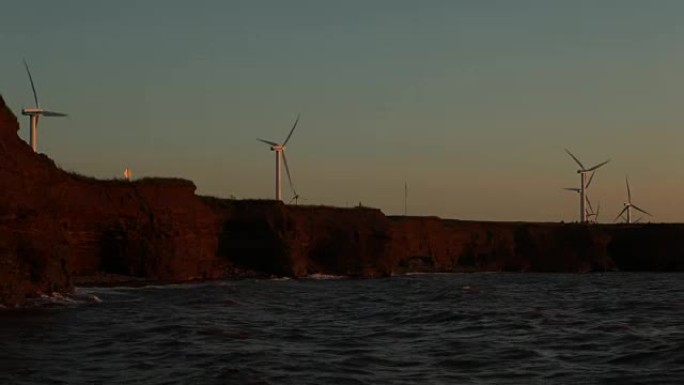 爱德华王子岛上的风力涡轮机集群