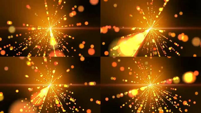 运动背景，橙色金色棕色，辉光圆光粒子的痕迹耗尽。