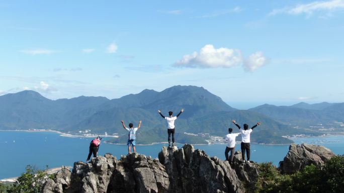 航拍深圳徒步排牙山