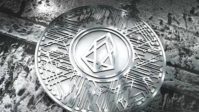 EOS硬币 (EOS) 区块链加密货币altcoin 3D渲染