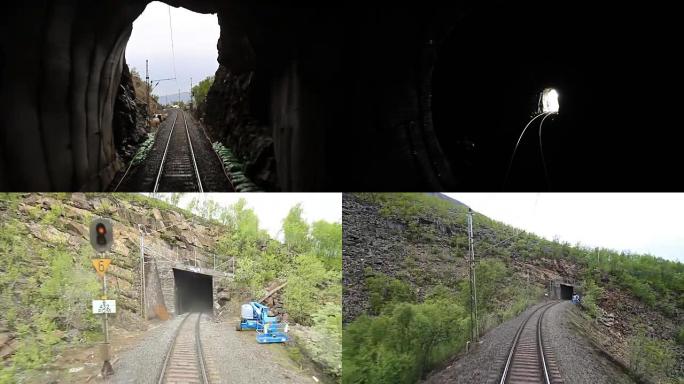 瑞典拉普兰阿比斯科国家公园隧道列车行驶