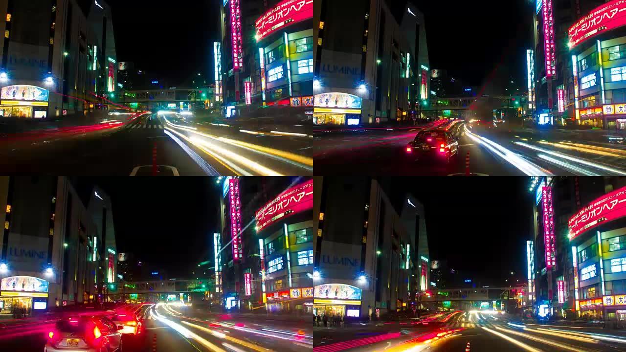 南新宿的夜间拍摄慢快门向上倾斜