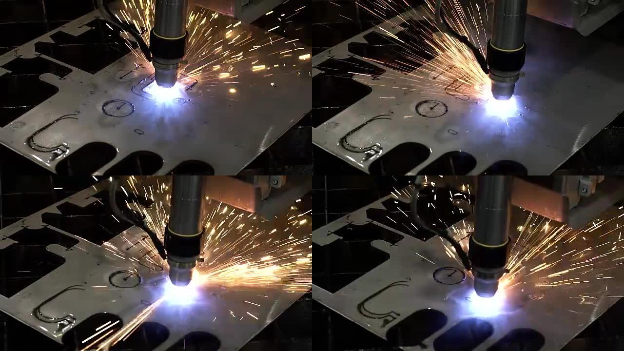 工业机器人激光切割机切割金属零件精度高。金属加工数控铣床。切削金属现代加工技术。