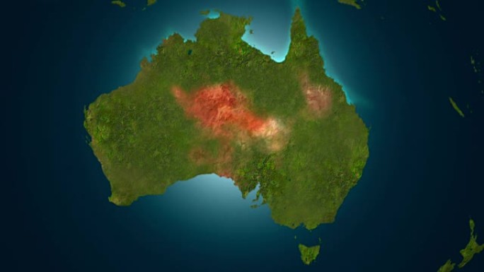 澳大利亚的荒漠化-大灾变，4k动画。