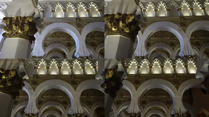 圣玛丽亚·拉布兰卡犹太教堂的内部。托莱多。