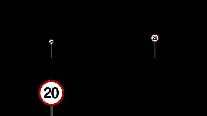 20 mph英国限速路标