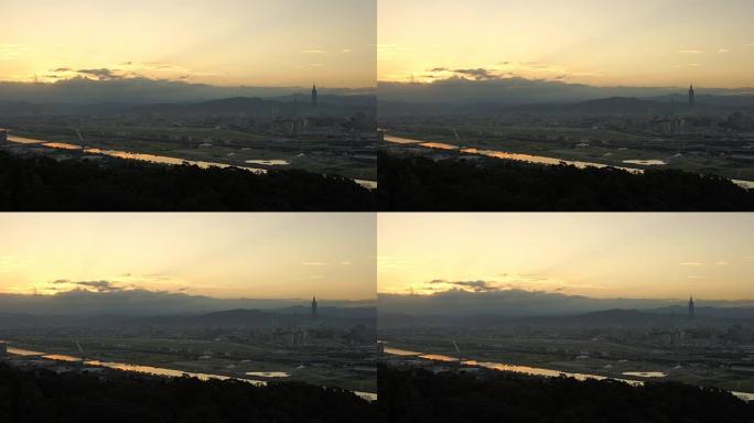 黎明时分台北城美景