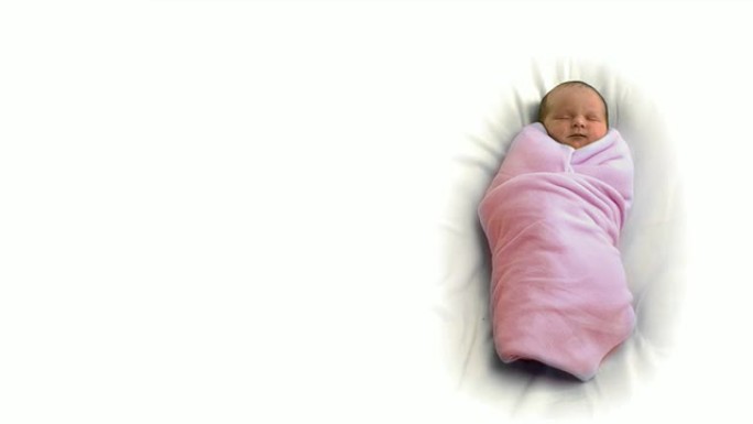 婴儿躺在毯子里