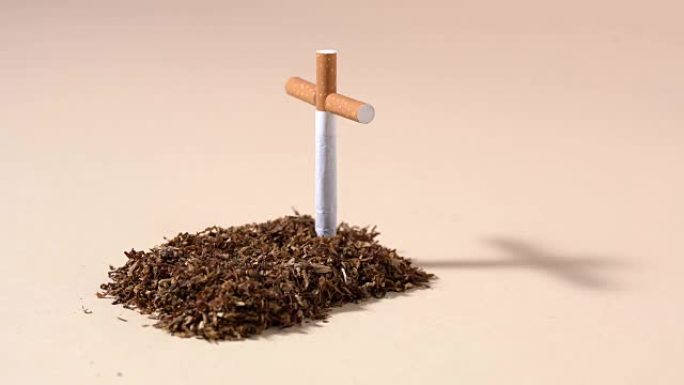 带有香烟十字架的烟草坟墓