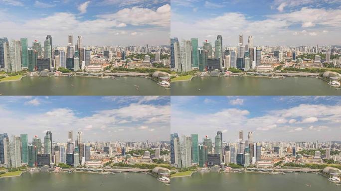 Singapore business district city skyline high angl
