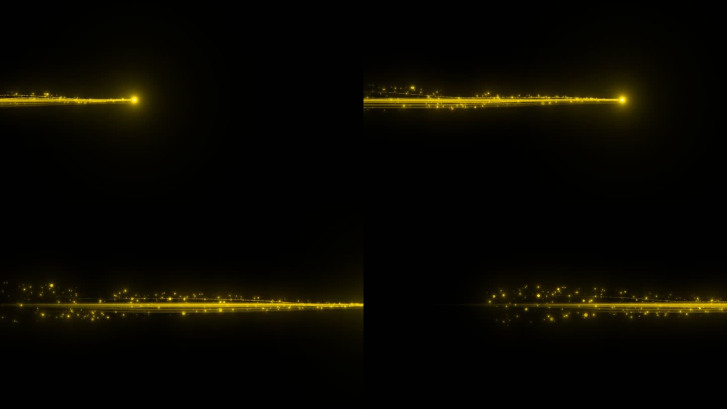 金色直线拖尾粒子从左到右带通道