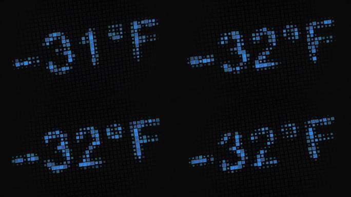 数字温度计以华氏温度显示寒冷的天气