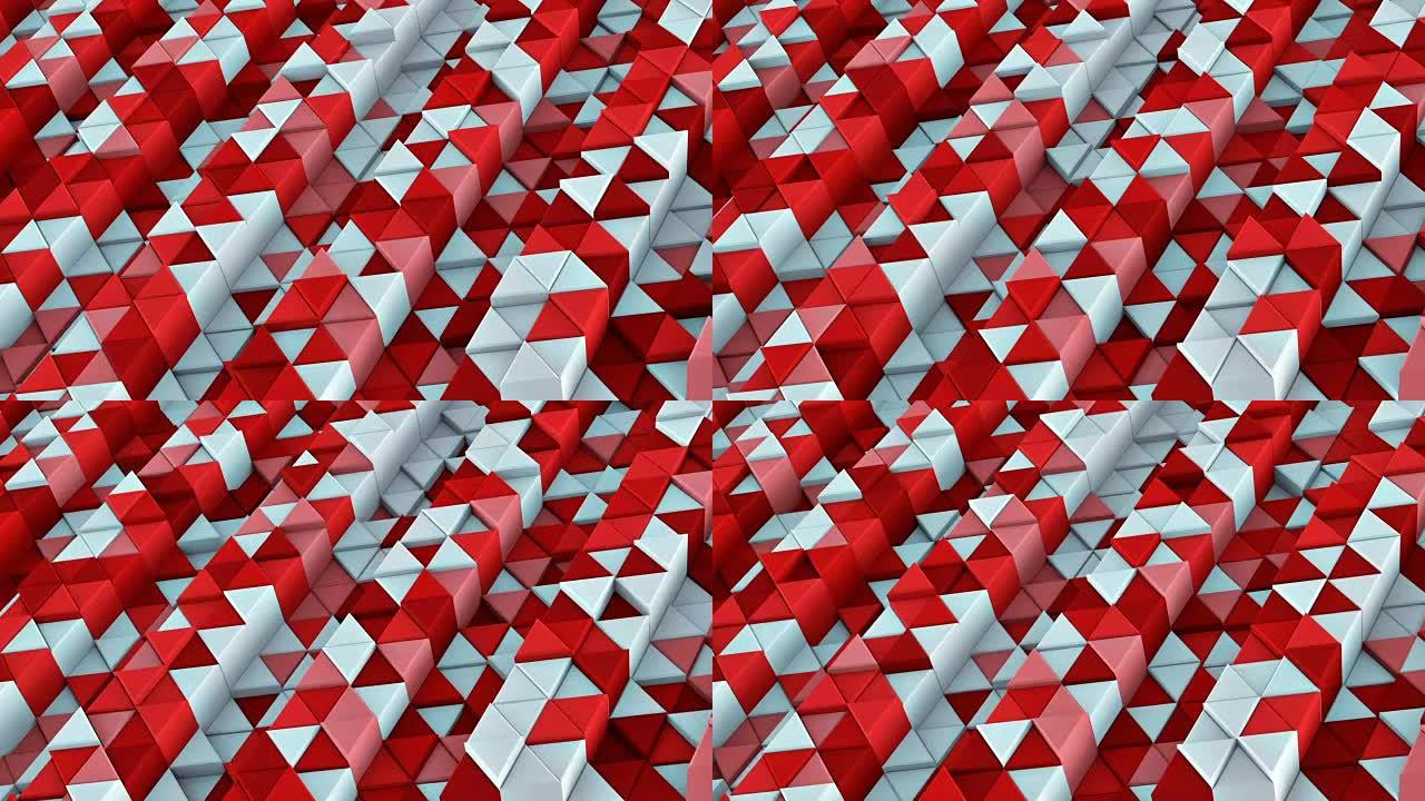 线性挤压三角形抽象3D渲染循环动画