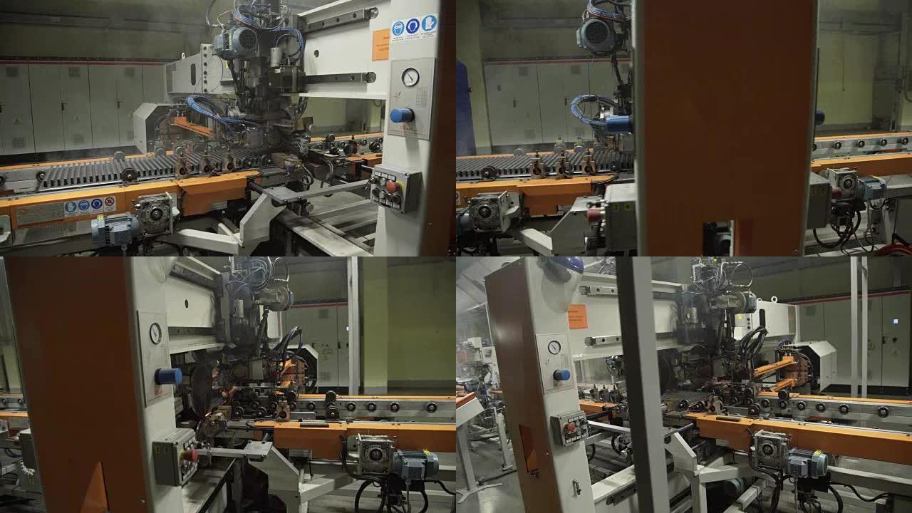 散热器制造商机器人设备在工作中的散热器建筑厂
