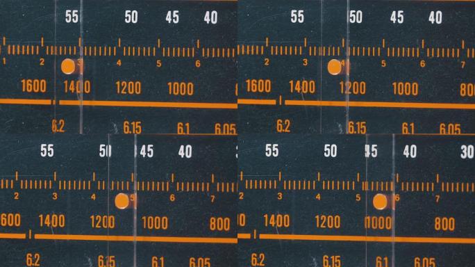 调整模拟无线电拨号频率的规模上的老式接收机