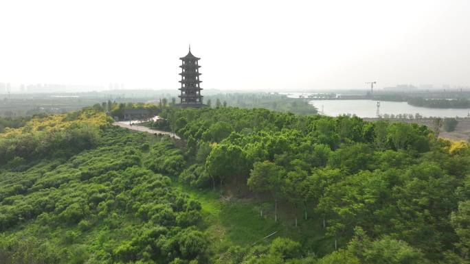 正定新区揽秀塔映秀山