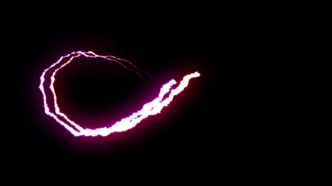 可循环紫色红色霓虹灯闪电无限符号形状飞行黑色背景动画新质量独特自然光效果视频素材