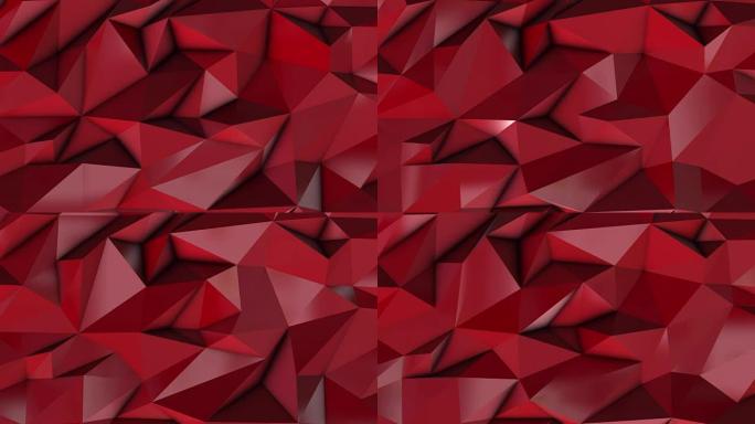 红色抽象低聚三角形背景