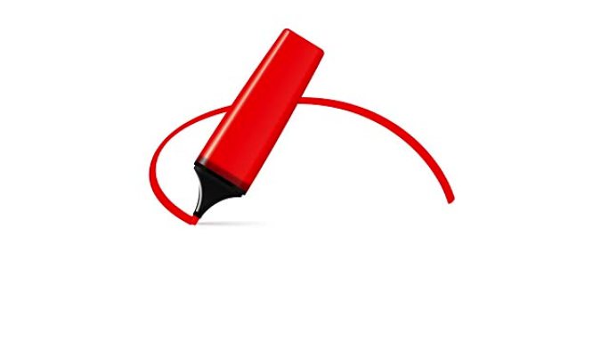 红色毡尖笔画一个曲线